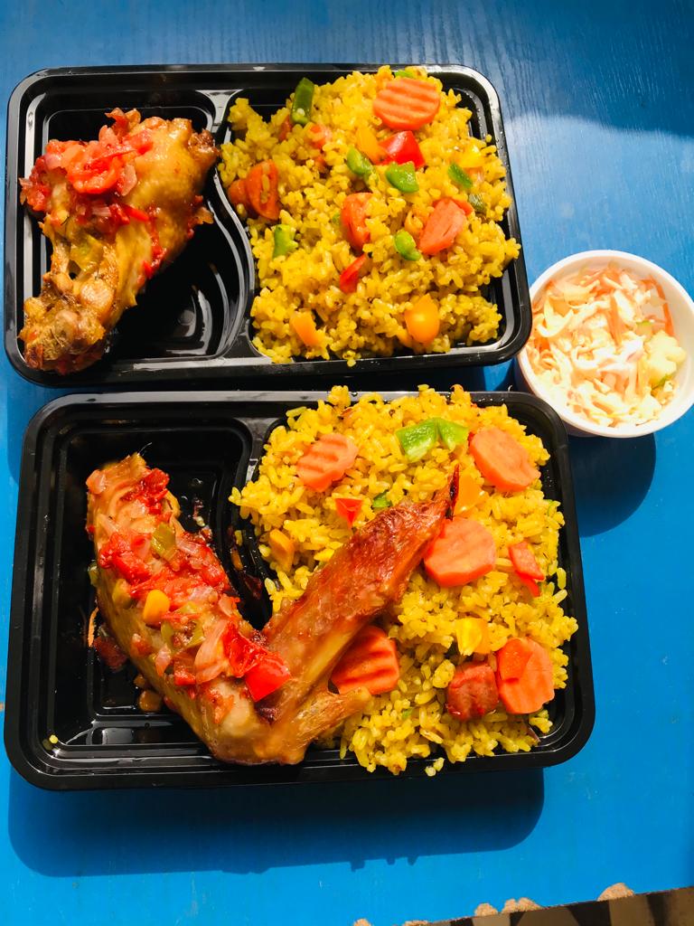 Fried rice and chicken